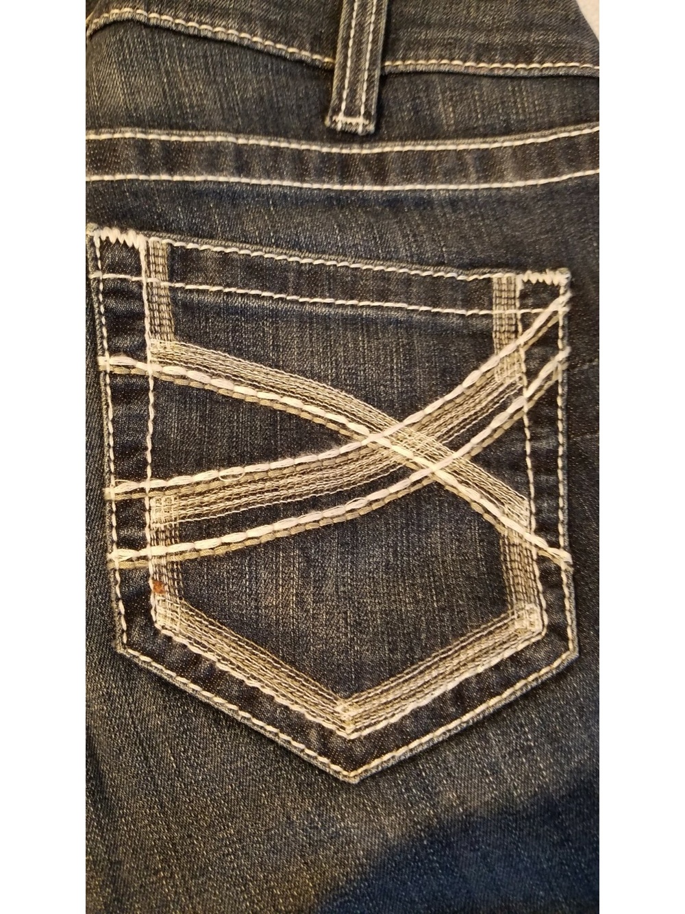 ARIAT REAL DENIM WOMEN'S BLUE JEANS, STRAIGHT, DISTRESSED, SIZE 29 R